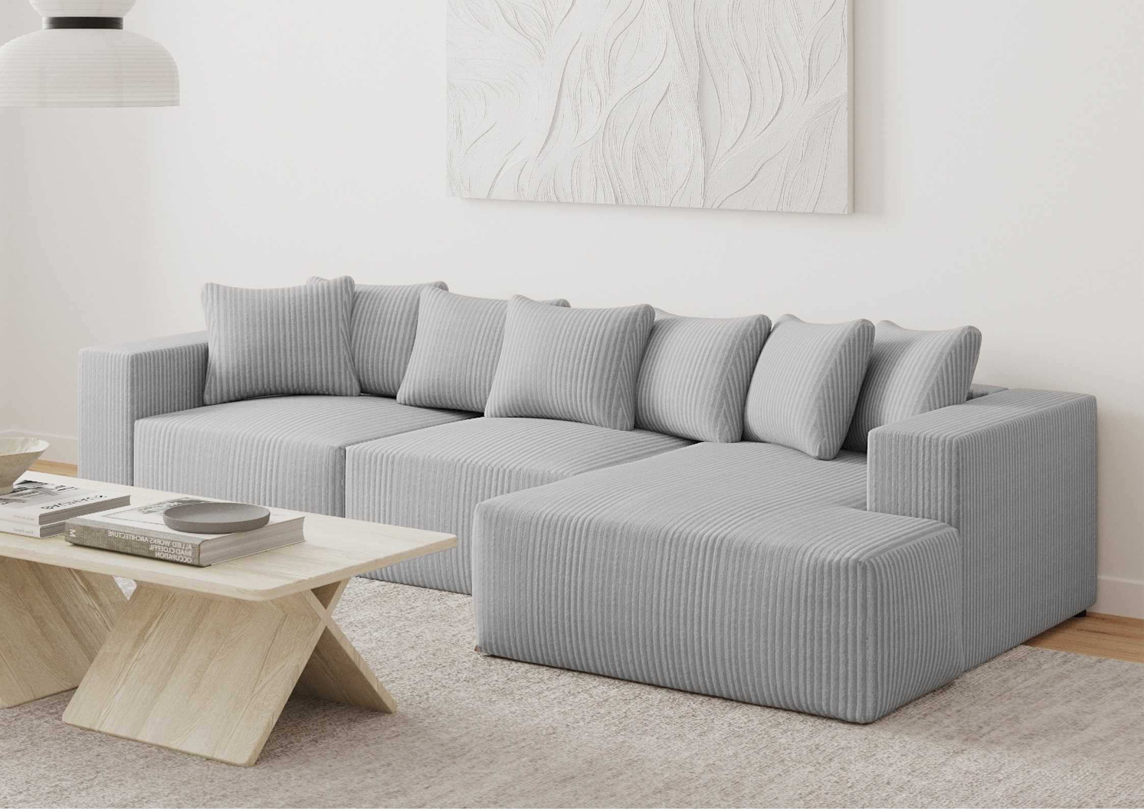 Narożnik loft rozkładany z funkcją spania kolor szary